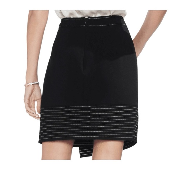 Vince Camuto Womens Black Faux Wrap Asymmetric Night Out Mini Skirt 14 NWT - Picture 3 of 15